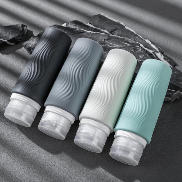 Travel Bottles for Toiletries, Tsa Approved 3oz Portable Travel Bottles, BPA Free Leak Proof Squeezable Silicone Travel Size Containers, Travel Accessories with Clear Toiletry Bag (4 Pack) - Image 5