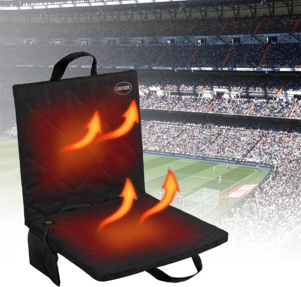 Portable Heated Stadium Seat, Thin Heated Seat Cushion【No Power Bank】 USB Powered, Stadium Seats for Bleachers, 3 Level Heated Chair Pad,Foldable Heated Seat for Indoor, Outdoor, Sports