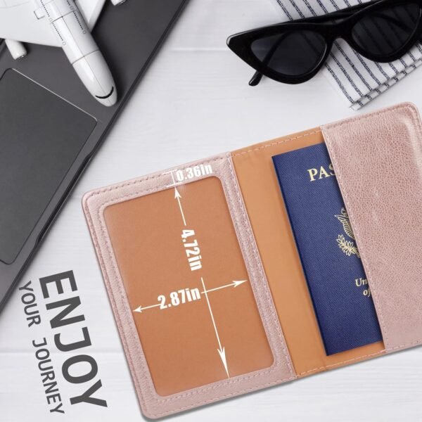 TIGARI Passport Holder Wallet, and Vaccine Card Combo, Slim Travel Accessories Bag for Women Men, Leather Cover Protector with Waterproof Slot - Image 6