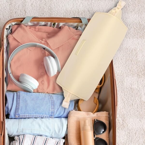 BAREFOOT CARIBOU Hair Tools Travel Bag and Heat Resistant Mat for Flat Irons, Straighteners, Curling Iron, and Haircare Accessories, 2-in-1 design, with Interior Pockets, Portable Organizer - Image 8
