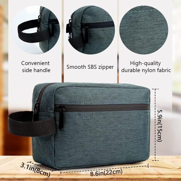 FUNSEED Travel Toiletry Bag for Women and Men, Water-resistant Shaving Bag for Toiletries Accessories, Foldable Storage Bags with Divider and Handle for Cosmetics Toiletries Brushes Tools (Gray) - Image 5