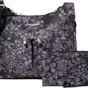 Baggallini Cross Over Crossbody Bag for Women - Lightweight Water Resistant Travel Bag- Adjustable Strap Extra Pockets