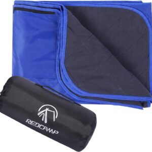 REDCAMP Large Waterproof Stadium Blanket for Cold Weather, Soft Warm Fleece Camping Blanket Windproof for Outdoor Sports, Blue
