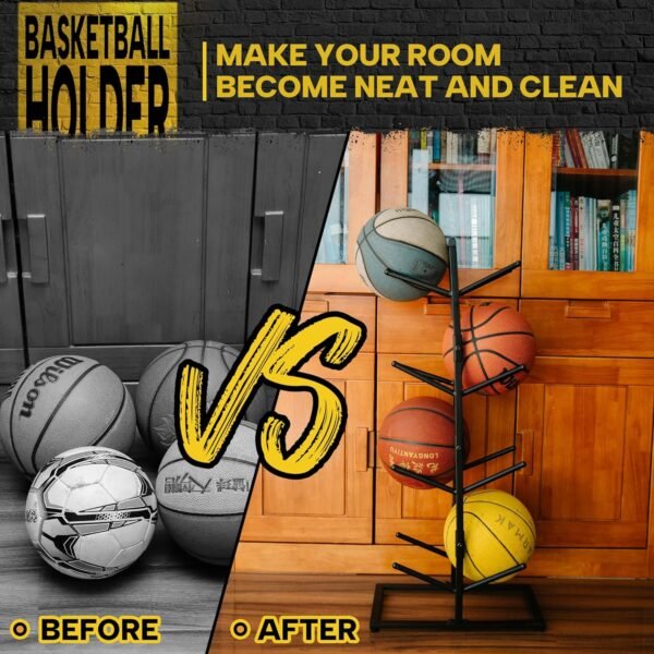 GENMOUS Double Side Metal Basketball Holder for Boys Room Decor - Image 5