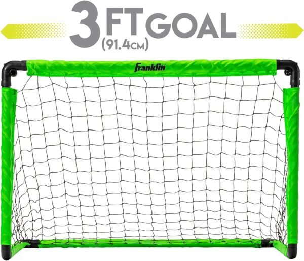 Franklin Sports Kids Mini Soccer Goal Set - Backyard + Indoor Mini Net and Ball Set with Pump - Portable Folding Youth Soccer Goal Set - Perfect Kids Toy Soccer Goal Set - 36" x 24" - Image 2