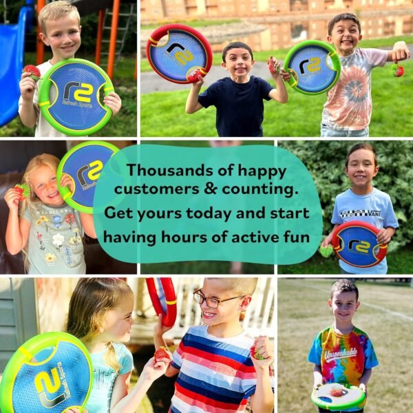 Fun Bouncy Paddle & Stringy Ball Toss & Catch Game - Easy to Use for Kids All Ages - Also Works as Frisbee - Soft Foam Design for Safe Play Indoors or Outdoors - Great Toy Gift Idea for Boys & Girls - Image 3