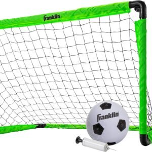 Franklin Sports Kids Mini Soccer Goal Set - Backyard + Indoor Mini Net and Ball Set with Pump - Portable Folding Youth Soccer Goal Set - Perfect Kids Toy Soccer Goal Set - 36" x 24"