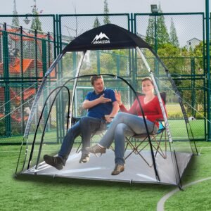 Sports Tent, Super Large 1-3 Person Transparent Waterproof Tent, Outdoor Clean Bubble Tent,rain shelter for Watching Sports Events, Camping, Fishing (Black)